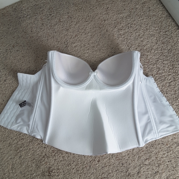 FELINA White Satin Bustier 32D $79 NEW! - Picture 6 of 6
